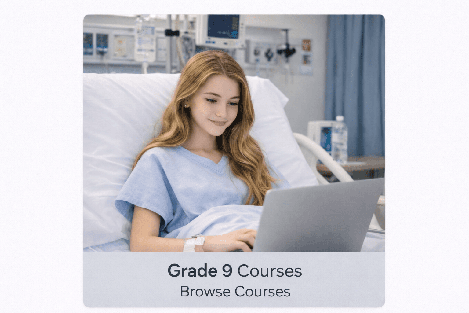 Grade 9 students studying online