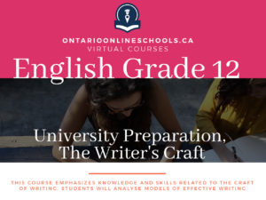 English, Grade 12, University Preparation, The Writer's Craft