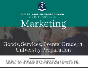 Grade 11, Business. Marketing: Goods, Services, Events. College Preparation. BMI3C