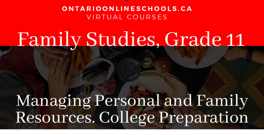 Grade 11, Canadian and World Studies. Managing Personal and Family Resources. College Preparation, HIR3C