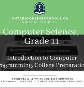 Grade 11, Computer Science. Introduction to Computer Programming. College Preparation, ISC3C