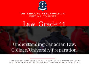 Grade 11, Canadian and World Issues. Understanding Canadian Law. University/College Preparation, CLU3M