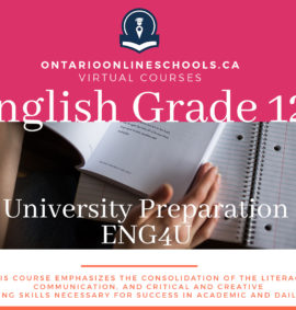 Grade 12, English. Studies in literature. College Preparation, EWC4C