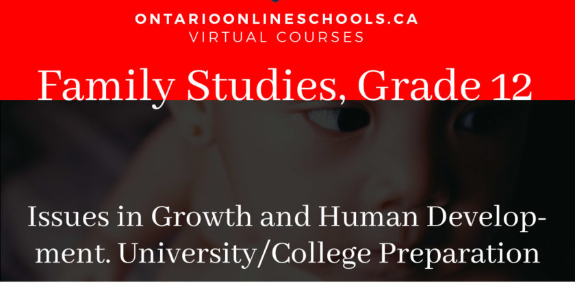 Grade 12, Canadian and World Issues. Issues in Growth and Human Development. University/College Preparation, HHG4M