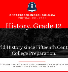 Grade 12, Canadian and World Issues. World History since the Fifteenth Century. College Preparation, CHY3C